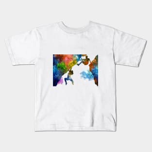 Rock climbing couple Kids T-Shirt